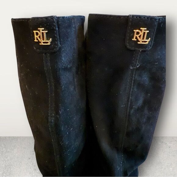 Ralph Lauren RLL Black Suede Tall Boots – Size 6 – NEW without box - Picture 3 of 7